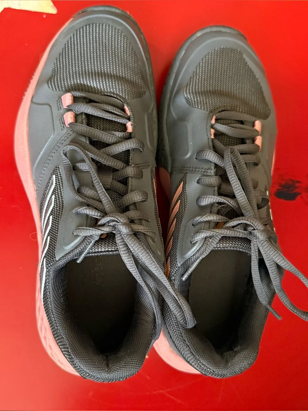 K-Swiss Women's Tennis Court Shoes Gray Pink Lace-Up Sneakers